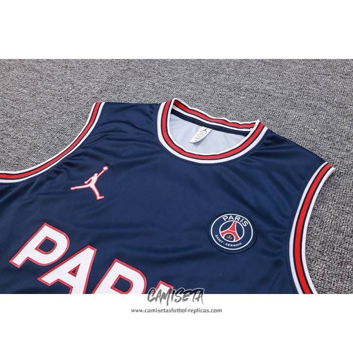 Camiseta de Entrenamiento Paris Saint-Germain Jordan 2023-2024 Sin Mangas Azul